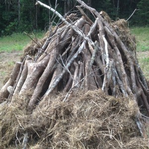 biochar wood stack